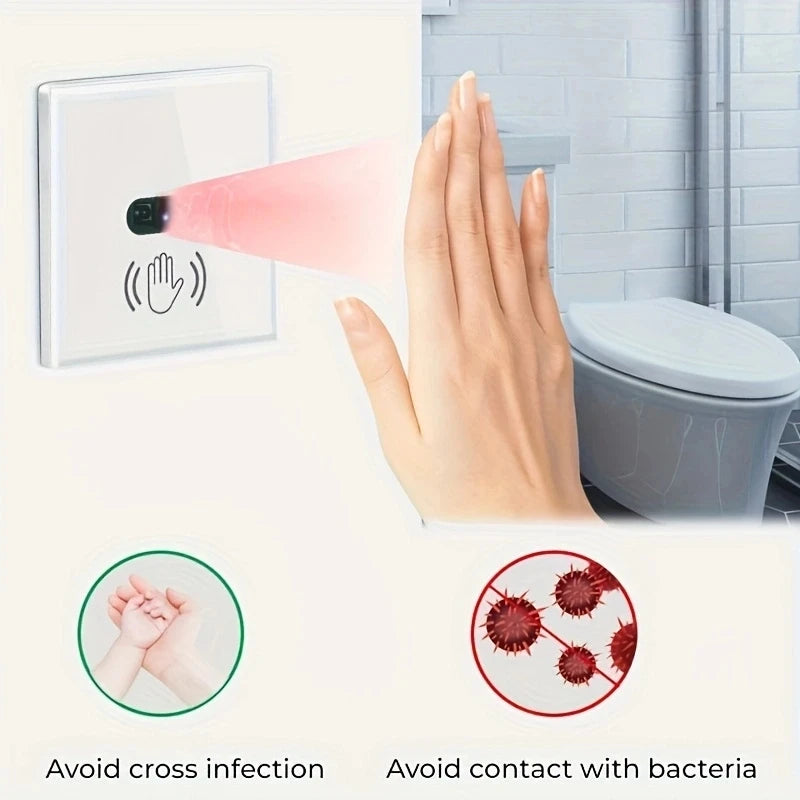 COLOROCK 1pc Wall Light Switch Infrare IR Sensor No Need Touch EU UK 220V 110V Glass Screen Panel Electrical Power On Off Lamp