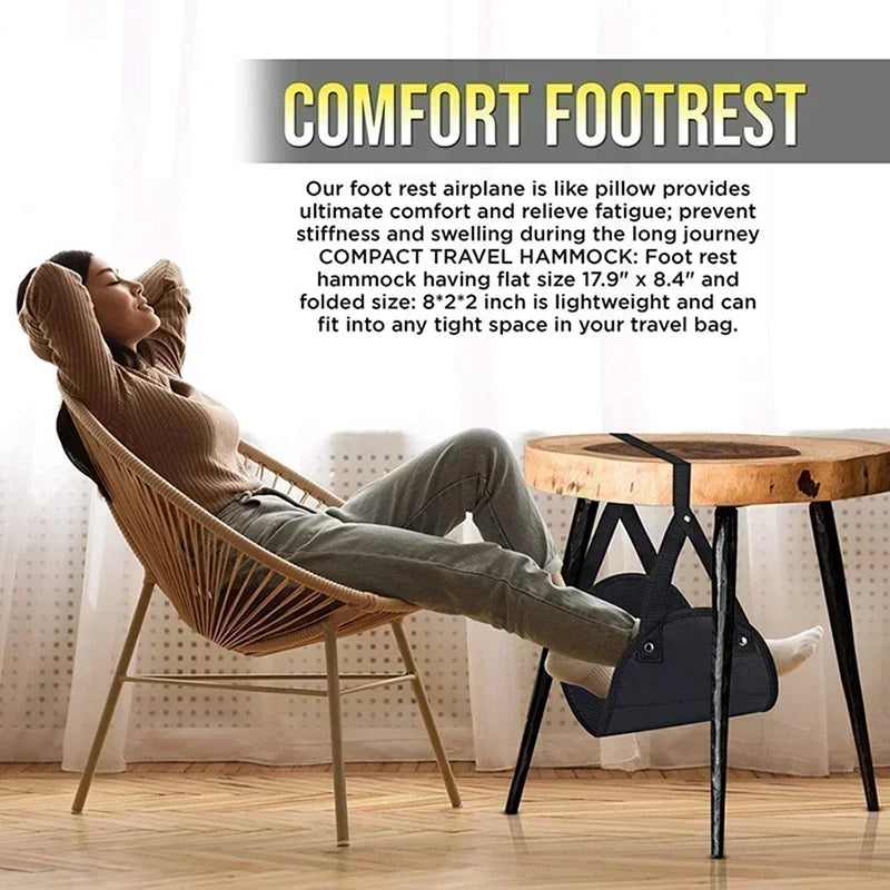 Airplane Footrest Hammock Flight Car Travel Seat Foot Rest Pad Adjustable Train Portable Sleeping Pillows Accessories
