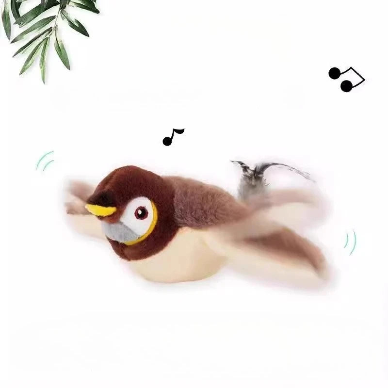 Cat Chew Plush Toy Electric Bird Feather Interactive Squeaky Kitten Toy Bite Resistant Rechargeable Automatic Teaser Cat Toy