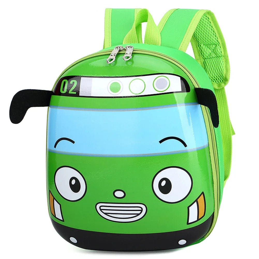 Cute 3D Cartoon Bus Kindergarten Children School Bag Backpack Girls Boys Satchel