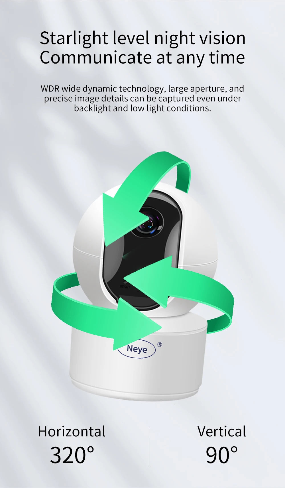 Neye S5 8MP 4K WiFi Security Camera Home Indoor Baby Monitor 360 ° Panoramic Camera CCTV Smart Home Security