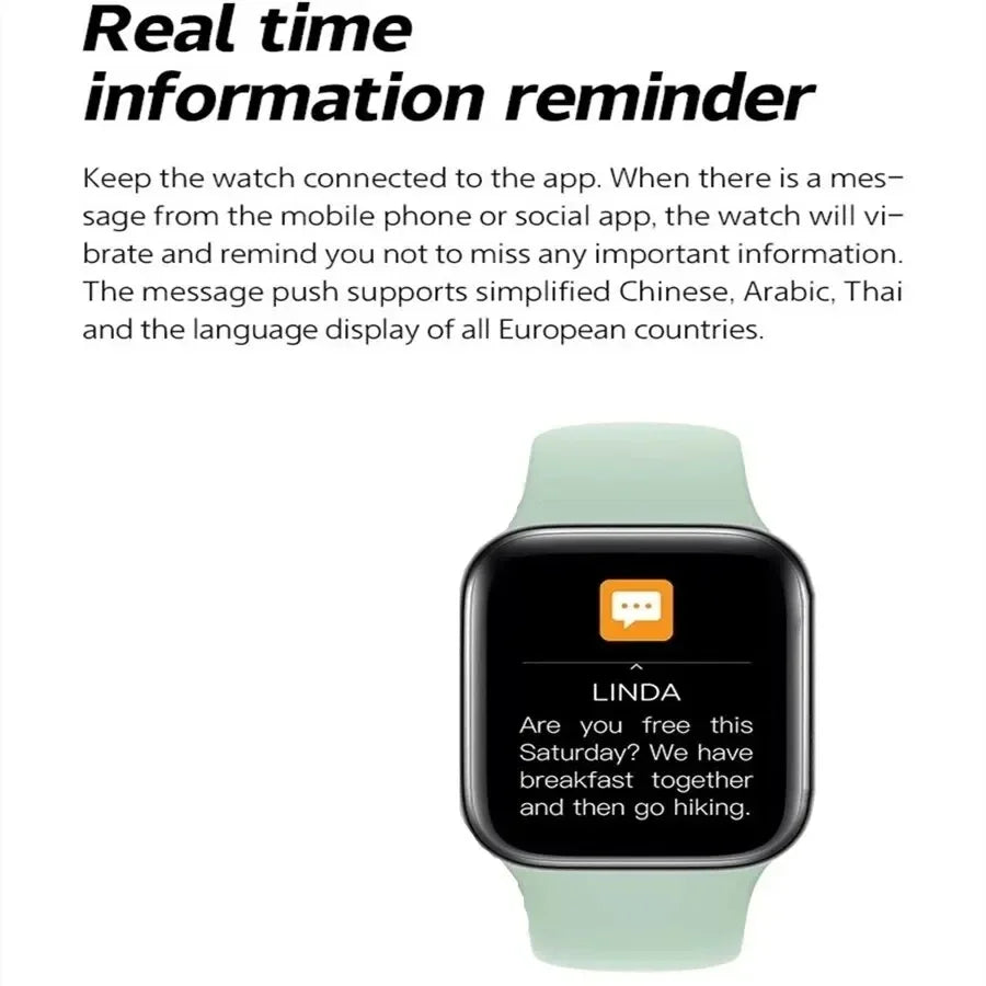 LAXASFIT 2025 New Smartwatch For Men Android IOS 1.73" Screen Bluetooth Call Blood Oxygen Pressure Monitoring Smart Watch Women