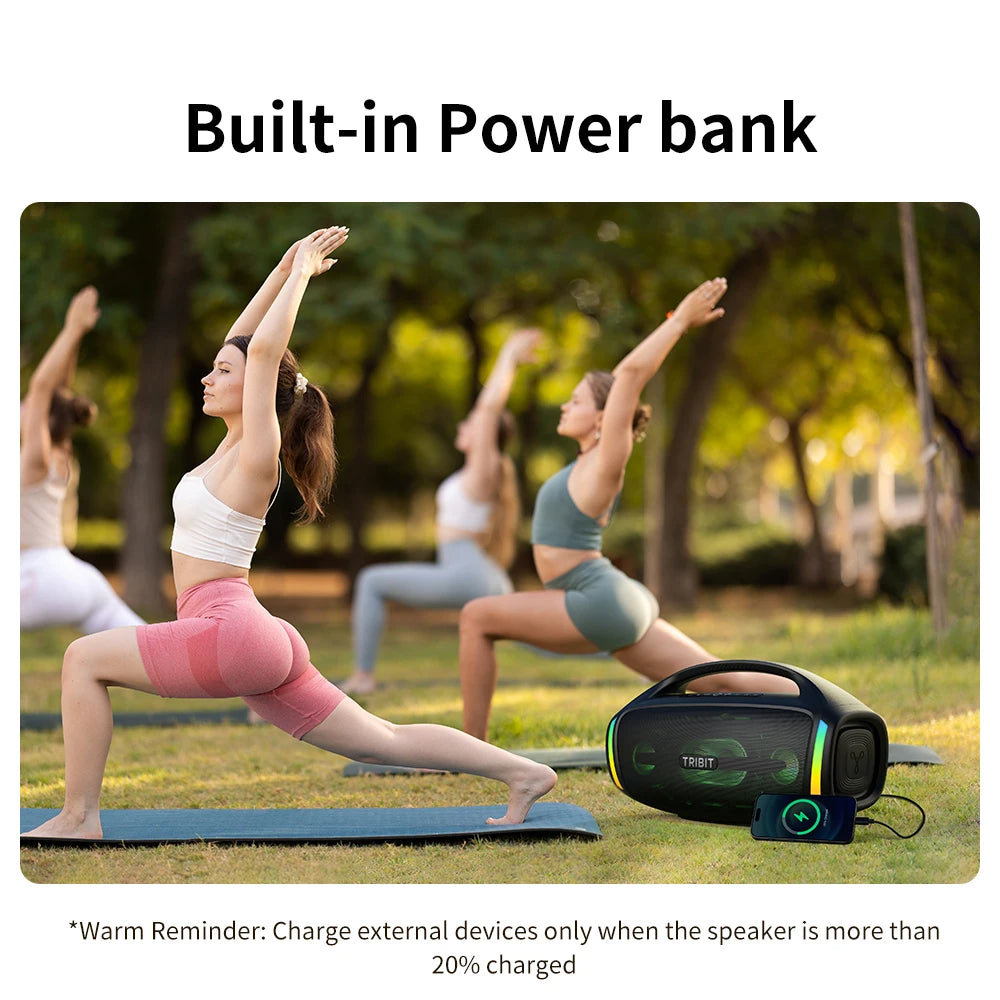 TRIBIT StormBox Blast 2 Bluetooth Speaker, 200W Power With Subwoofer Outdoor IP67 Party Speaker, 30H Playtime, LED, Mic Input