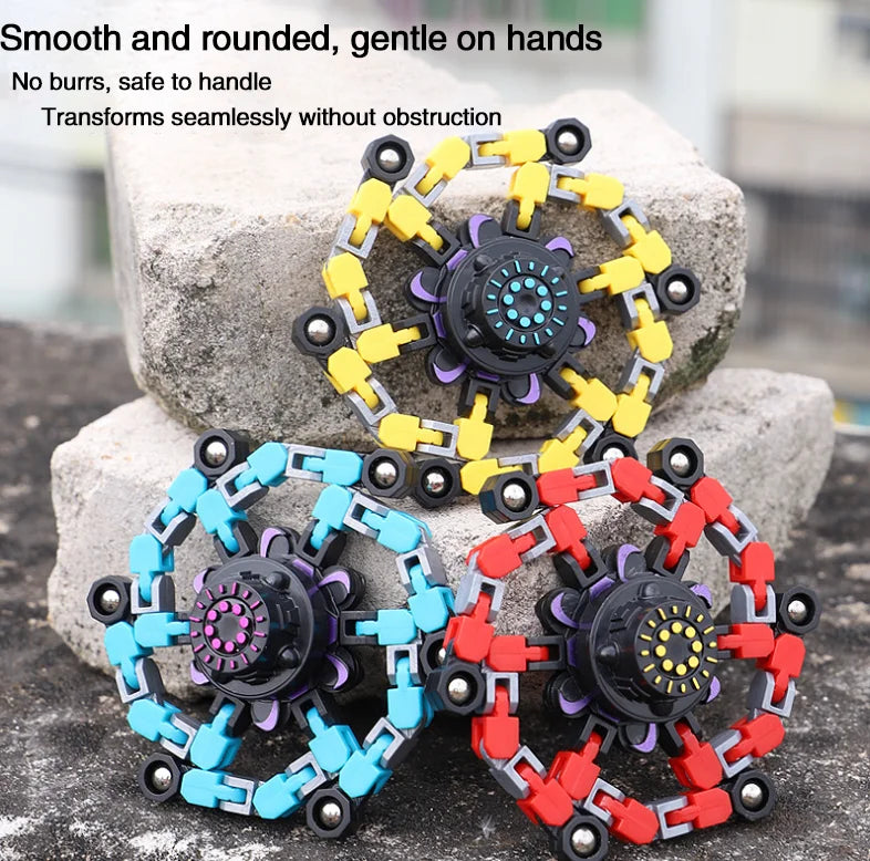 Transformable Fidget Spinner Stress Relief Sensory Toy Finger Gyro Creative Decompression Toy for Kids and Adults Gift