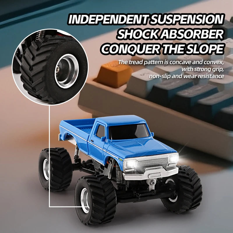 1/36 RC Crawler Car 4WD Mini Radio Control Off-road Vehicles Light System RC Car Remote Control RTR Hobby Model Gift