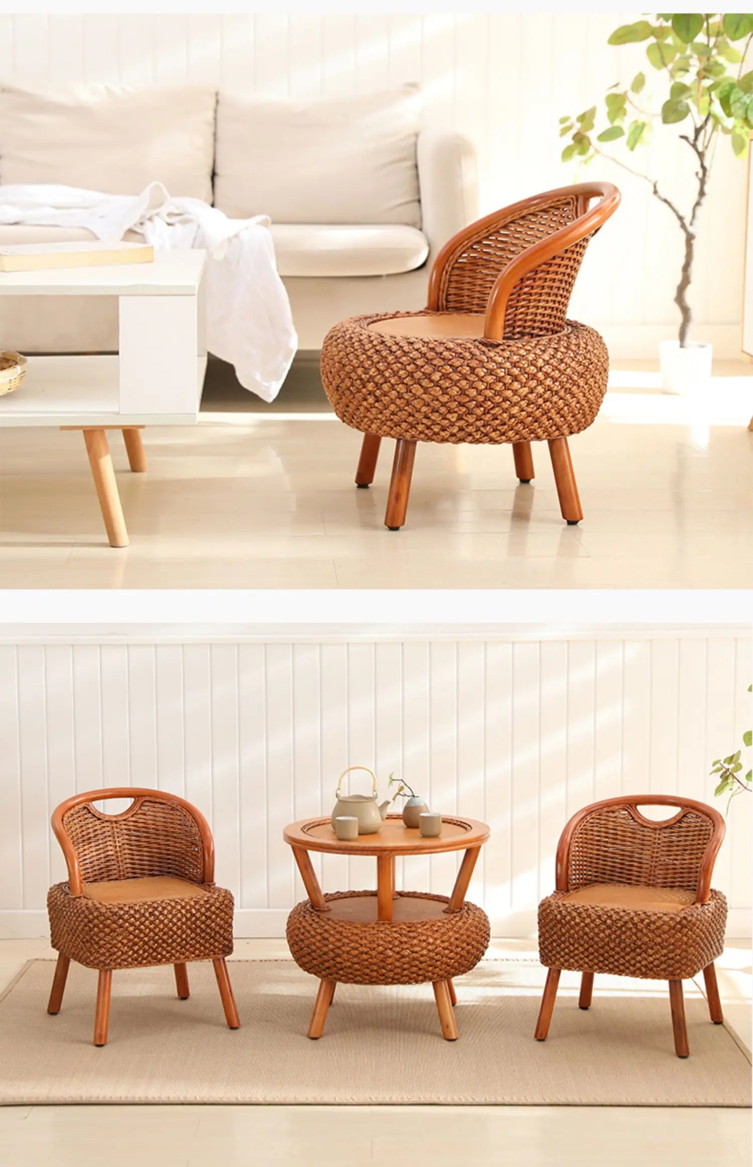 Nordic Rattan Chairs Girl Gaming Computer Occasional Balcony Throne Relax Living Room Chairs Reading Sillones Library Furniture