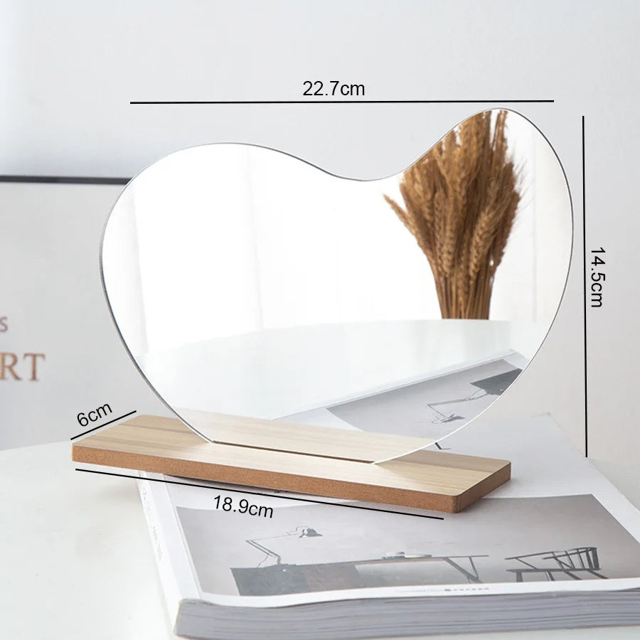 New Acrylic Irregular Mirror for Home Decoration DIY Office Makeup Desktop Ornament Decoration Standing Mirror ﻿