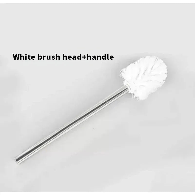 Stainless Steel Handle Japanese Minimalist Toilet Brush 1/2pcs Premium Brush Head Special Bathroom Cleaning Tool