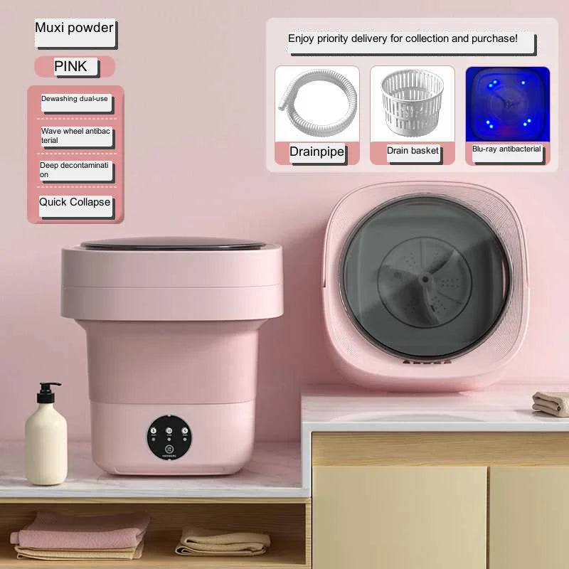 Foldable Mini Washing Machine Portable Mini Socks Underwear Panties Washing Machine Big Capacity 3 Models With Spinning Dry