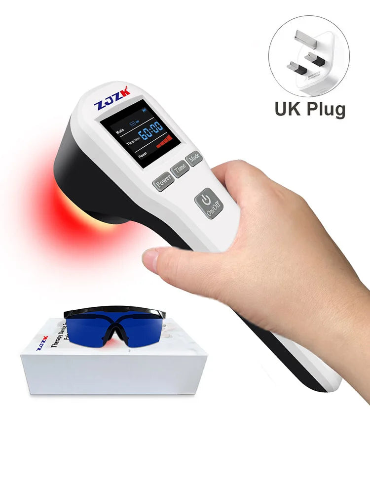 ZJZK Professional Therapeutic Cold Laser Physiotherapy Relax Treatment Massager Laser Therapy Device 808nm 650nm 880mW for Pain