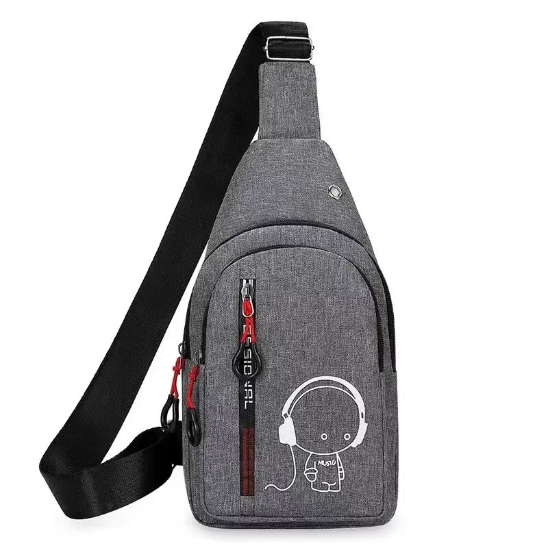 Men's Chest Bag 2024 New Casual Fashion Shoulder Bag Male Hand Crossbody Korean Cycling Backpack