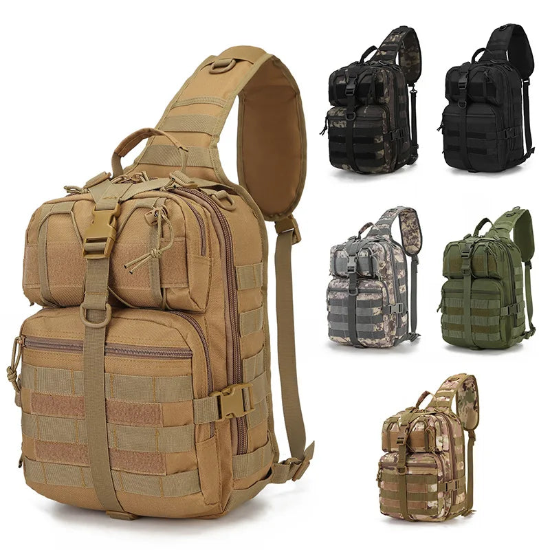 Tactical Military Sling Bag Men Small Sling Rover Range Shoulder Bag Molle Outdoor Camping Hiking Daypack Hunting Crossbody Pack