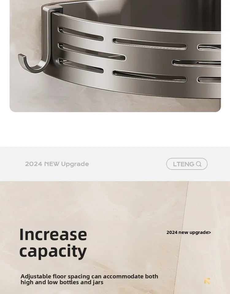 Bathroom suction cup triangular basket storage rack, bathroom washbasin corner, no need to drill holes, wall-mounted toilet