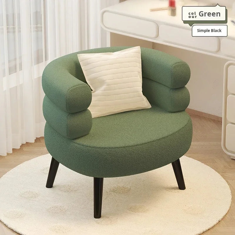 Modern Living Room1-person Sofa Comfortable Bedroom Fluff Armchair Nordic Simple Nail Salon Makeup Chair Dressing Table Stool