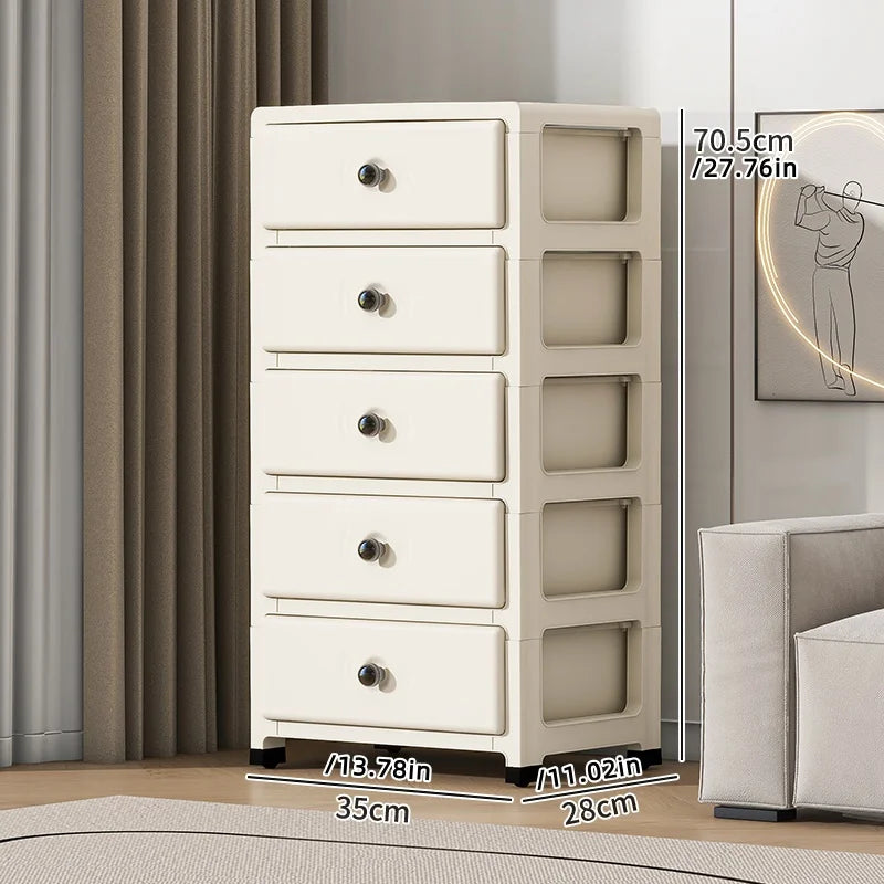 Mobile Multi-Layer Drawer Storage Cabinet,Large Capacity Bedside Table with Wheels for Bedroom/Kitchen/Living Room