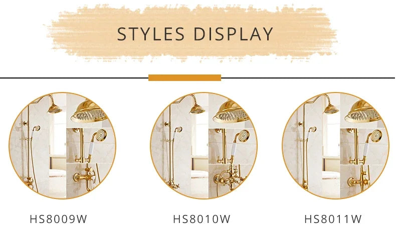 ZGRK Shower Faucets Bathroom Mixer Taps Top Spray Rainfall Shower Head Washing Faucet Antique Shower System Plumbing Crane