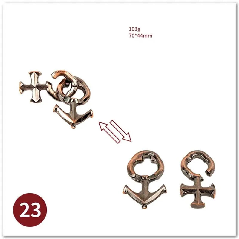 Classic IQ Metal Brain Magic Baffling Puzzles Game Toys for Children Adults Funny Gifts