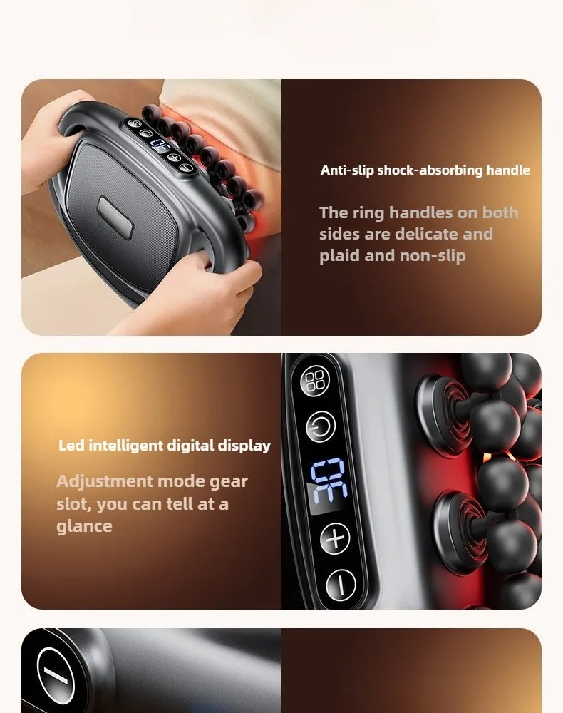 32 Massage Heads Massage Gun Deep Tissue Muscle Professional High Quality Wireless Frequency Vibration Red Light Masajeador