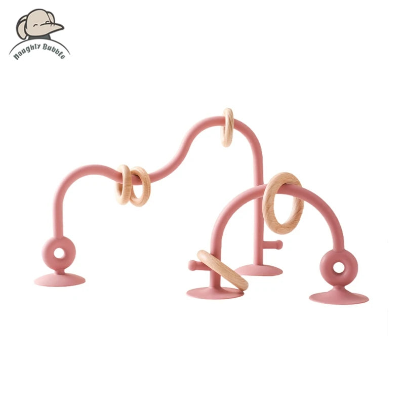 1Pcs Baby Silicone Teether Ring BPA Free Rattles Bracelet Food Grade Newborn Baby Accessories Cartoon Silicone Teething Toys