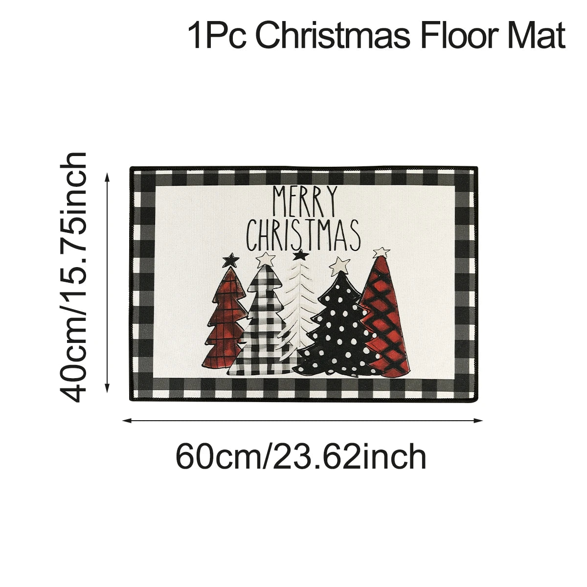 Christmas Kitchen Floor Mats, Plaid Pattern Kitchen Runner Rug for Kitchen Decoration Home 2024 Navidad Noel Gifts New Year 2025