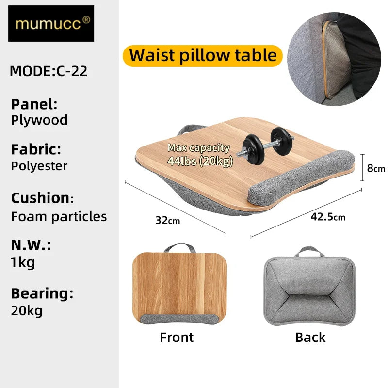 MUMUCC Lazy Laptop Table with Cushions and Slots, Multifunctional  Mini Pillow Table, Portable Room Desk, Office Lumbar Support