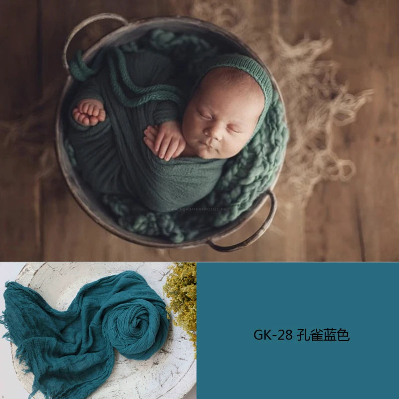 Newborn Photography Props Soft High Stretchable Cotton Seersucker Wrap Baby Posing Aid Photoshoot Props Babies Photo Accessories