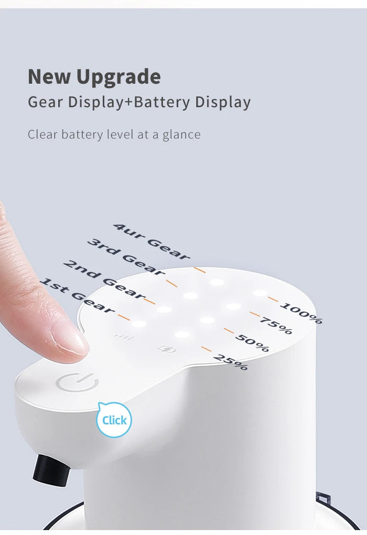 New Wall Mounted Automatic Soap Dispenser Foam Smart Hand Washing Machine 400ml Liquid Rechargeable Bathroom Induction Sensor