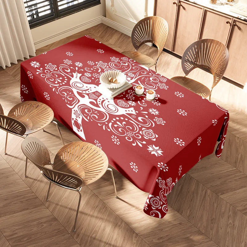 Waterproof Tablecloth Vintage Floral Dining Table Cover Washable Rectangle Table Linens Party Decor Kitchen Table Protector