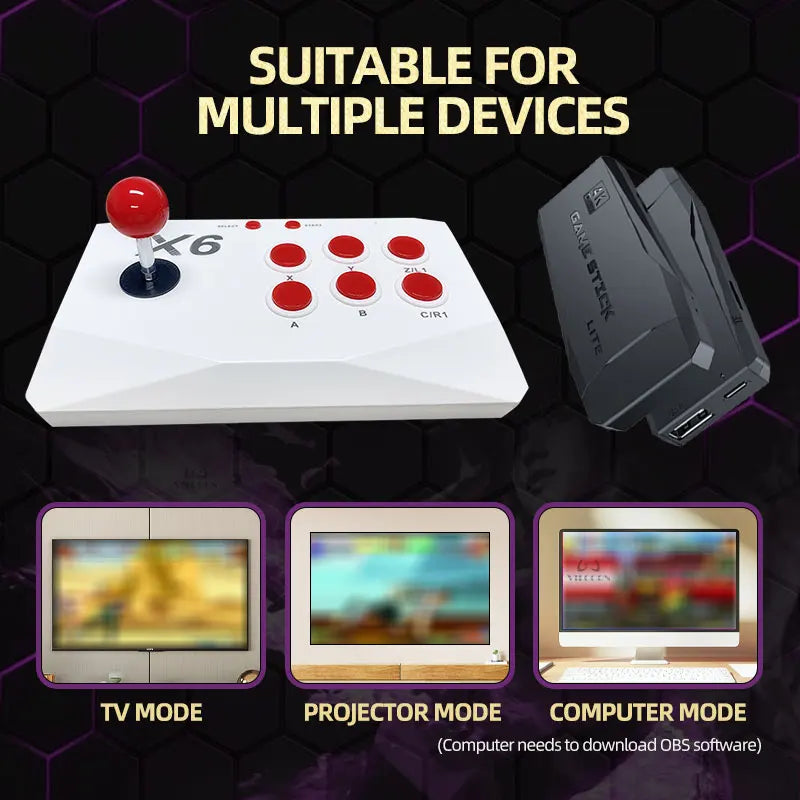 Arcade Video Game Console 4K HD Retro Games Stick For Mame FBA PS1 Arcade Emulator With Dual Joystick