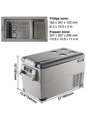 35L/45L/55L Car Refrigerator Mini Fridge Freezer Portable Compressor Cooler 12/24V DC 110-240V Ice Box for Camping
