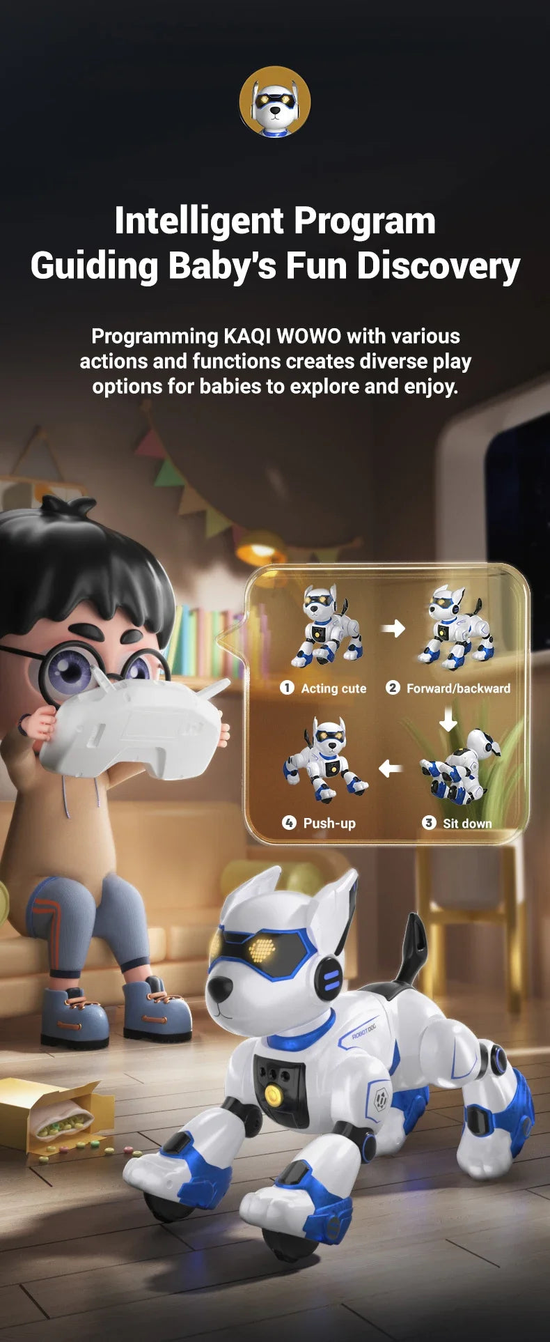 JJRC New Product R27 Smart Voice Robot Dog - Kids' Electronic Pet, Early Education Interactive Toy Robot Halloween Gift