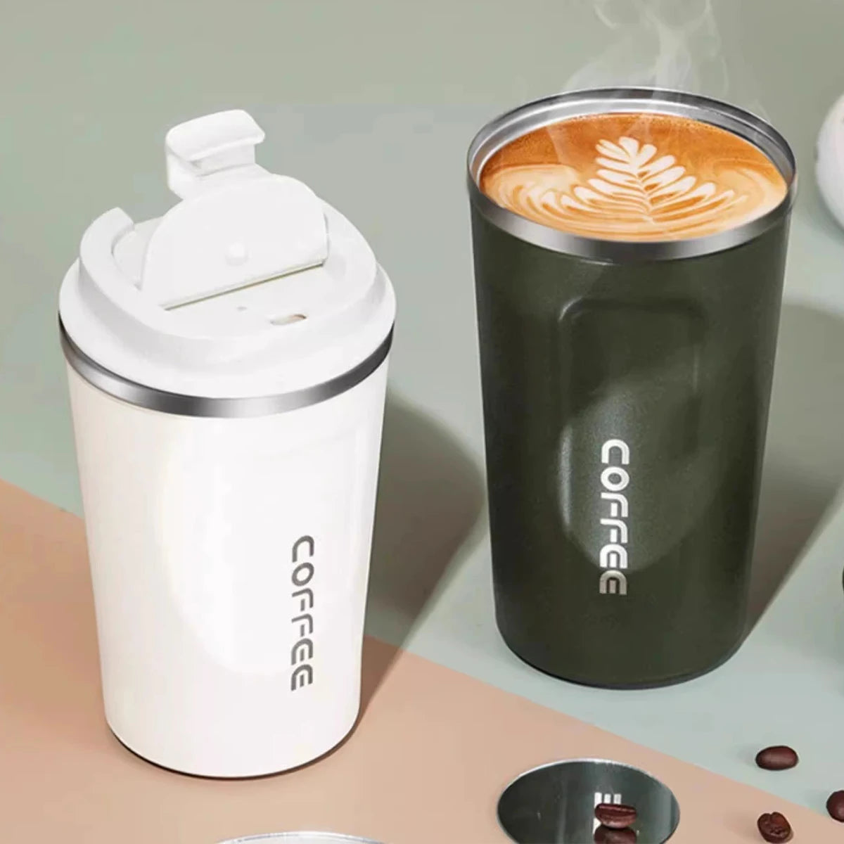 WORTHBUY 510ML 304 Stainless Steel Thermos Water Cup Portable Tumbler Leak-proof Drinkware Double Wall Insulated Coffee Mug