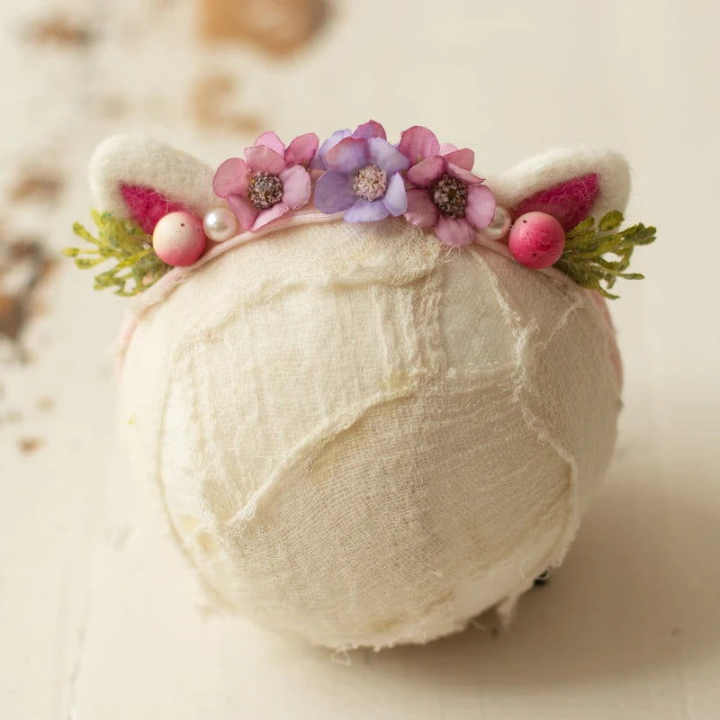 ❤️Newborn Photography Props Accessory Cute Manual Headband Studio Baby Photo Cartoon Ear Headwear Infant Shoot Accessories