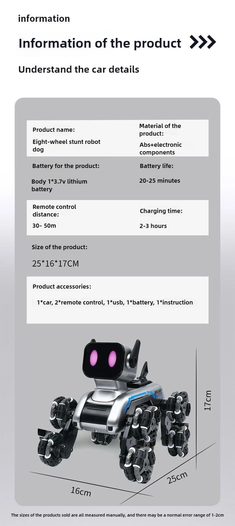 8 Wheel Stunt Mech Dog Rc Toy Gesture Control Climb Transform Electric Smart Robot Pet For Kids Birthday Gift Toy Fun