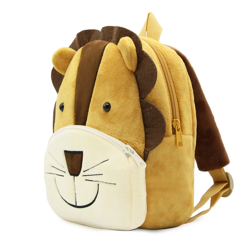 Boys Girls School Backpack Cute Animal Lion Kids Plush Backpack Kindergarten kids Bag