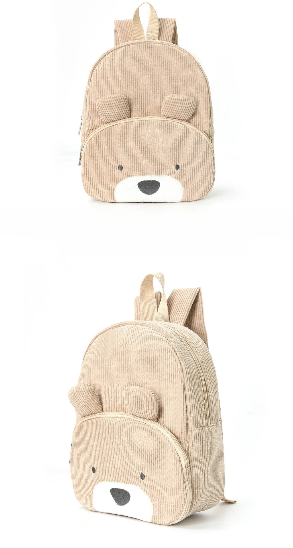 Personalized corduroy Backpack custom name embridery kindergarten schoolbags for children girls boys solid baby cute bags bear