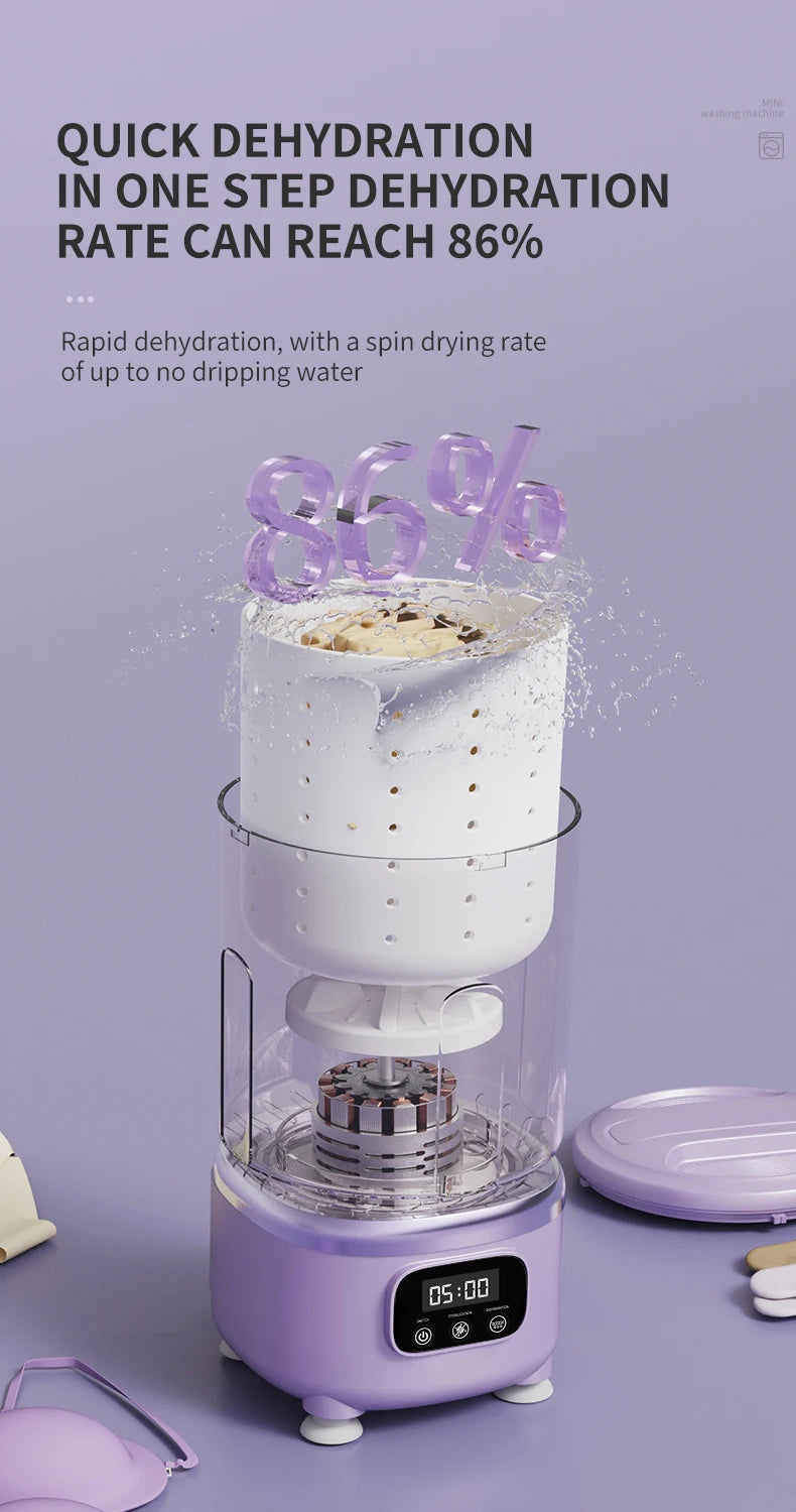 2L Wireless Mini Charging Wash in One Washing Machine Suitable for underwear, socks, pet clothes