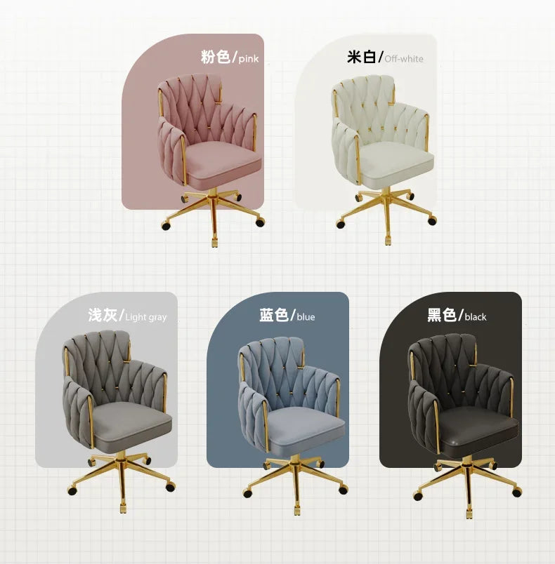 Study Throne Office Chair Vanity Modern Ergonomic Luxury Nordic Office Chair Designer Relaxing Sillas De Oficina Salon Furniture