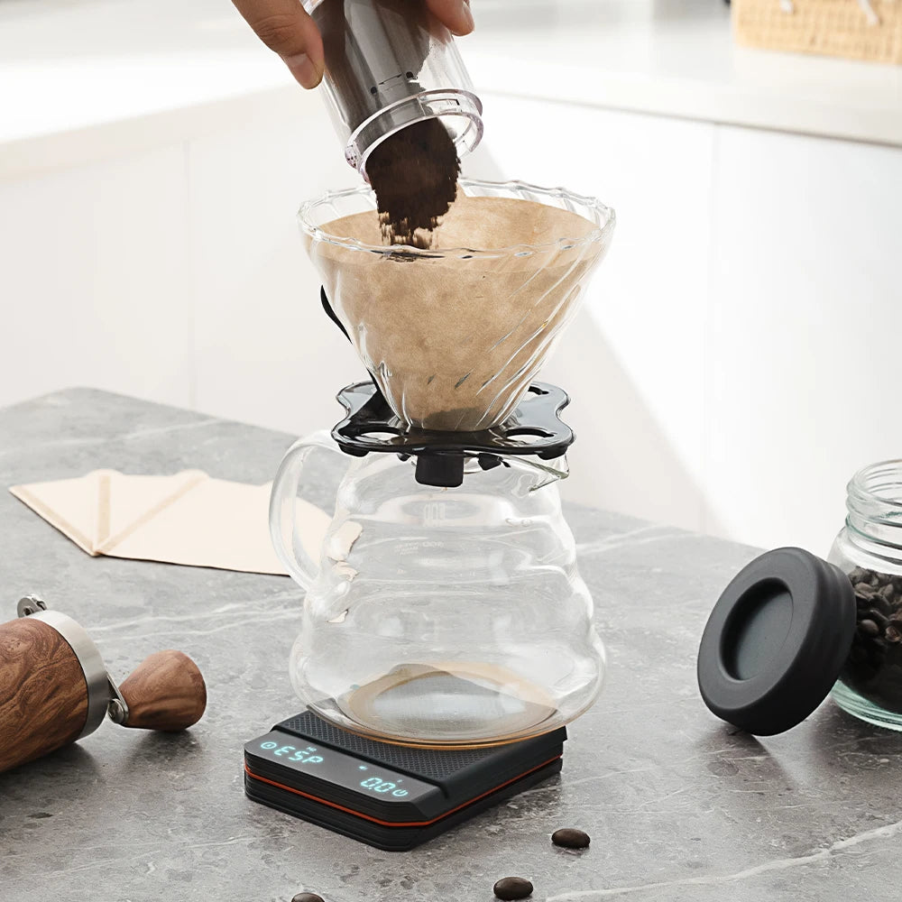 Portable Digital Coffee Scale – Rechargeable High-Precision Kitchen Scale with Timer 2kg/0.1g Accuracy for Pour-Over, Espresso