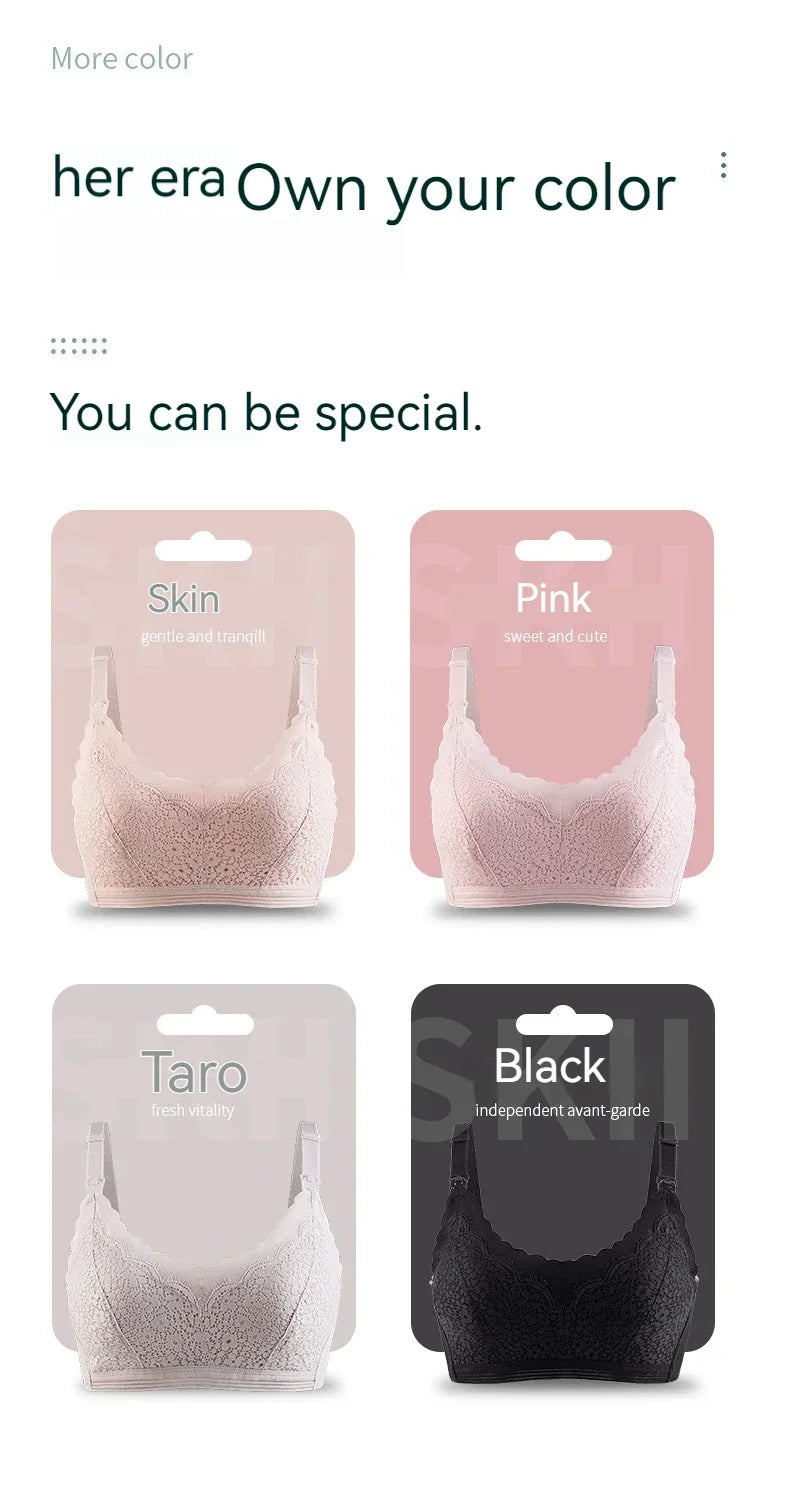 New Lace Up Buckle Without Steel Ring to Prevent Sagging Breastfeeding Bra is Soft and Comfortable For Pregnant Women in Large