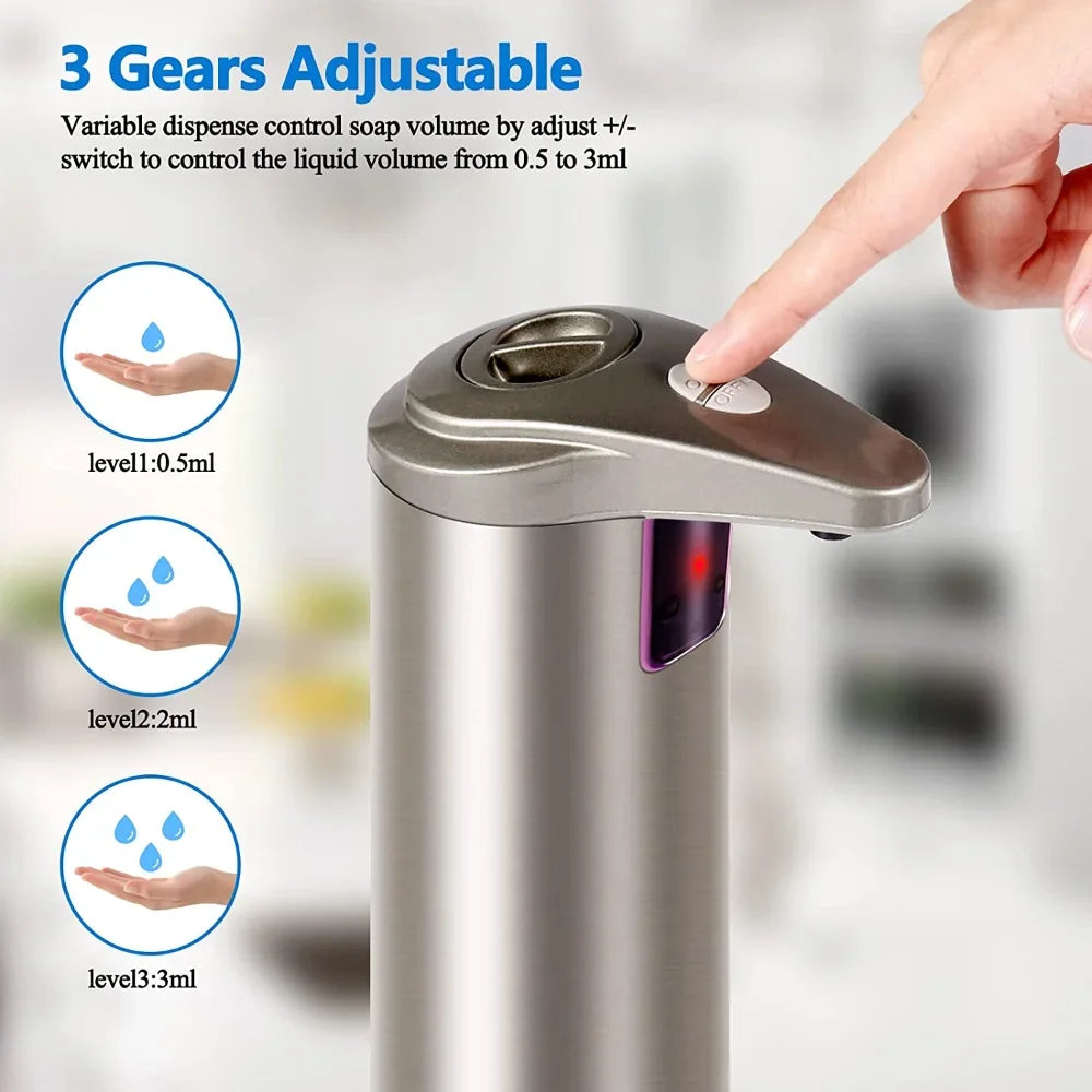 Automatic Sensing Soap Dispenser 250L/8.5oz Touchless Foam Washing Machine with Ultra-Sensitive Infrared Sensor Waterproof Base