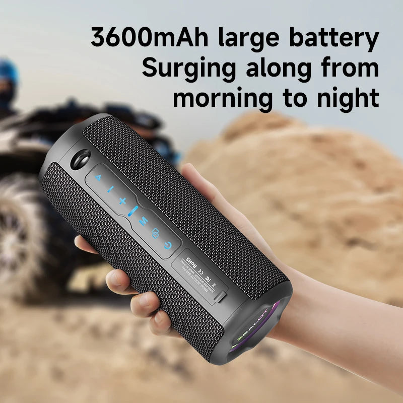 ZEALOT-S49PRO Portable Bluetooth Speaker 20W IPX6 Waterproof,Micro SD Card,AUX-in Plug,10H Playtime,RGB Light  Wireless Stereo