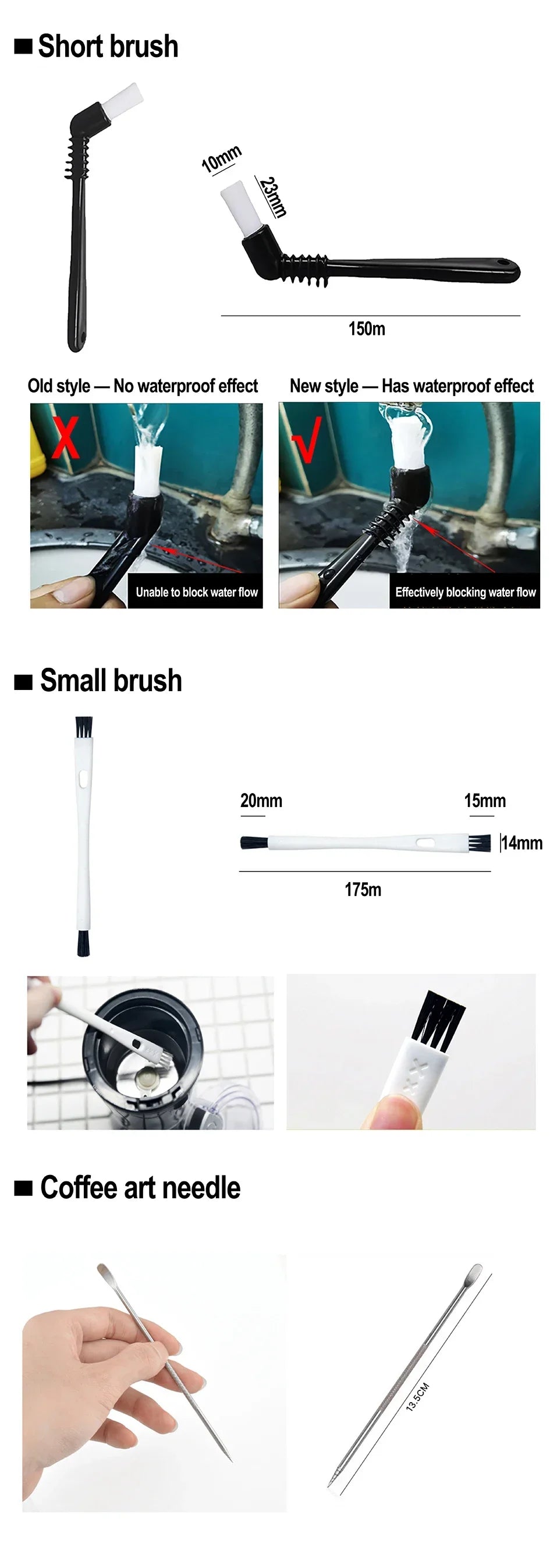 Coffee Machine Cleaning Brush Grinding Machine Wooden Cleaning Brush Coffee Machine Head Brush Coffee Brush Set