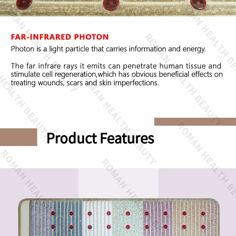 150×50cm Far Infrared PEMF Magnetic Therapy Bio-Crystal Mat Chakra Energy Photon Massage Cushion with Heating Long Wave Tech