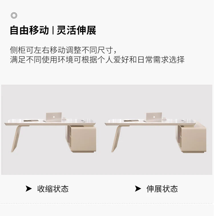 White minimalist office desk modern Elegant high-end design executive desk Mid century luxurymesa ordenador interior furniture