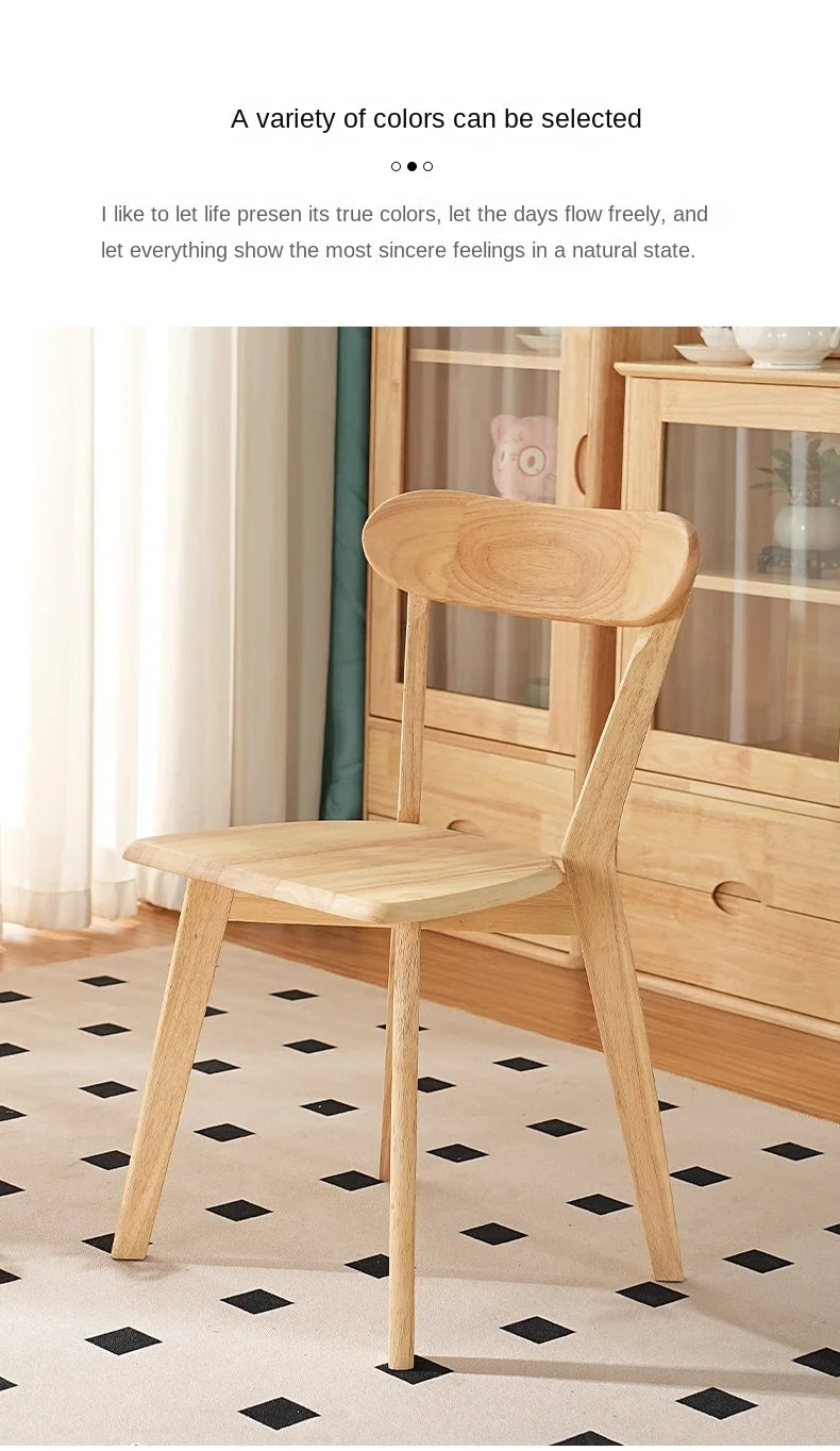 H2O Solid Wood Chair Louis Rubber Dining Chair Home Office Tea Table Hotel Conference Restaurant Comfortable Backrest Chair