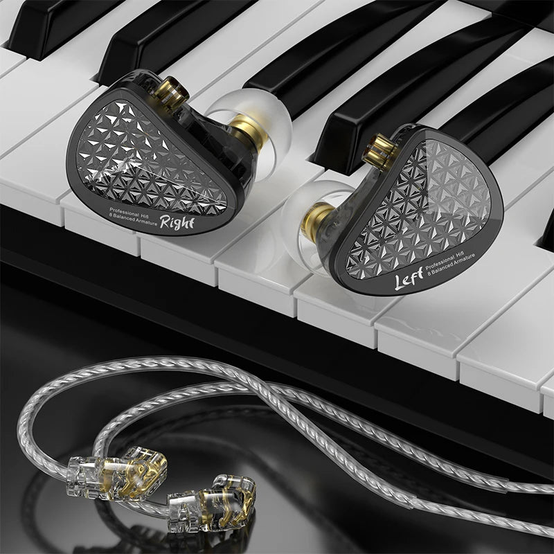 KZ AS16 Pro In Ear Earphones 16BA Balanced Armature HIFI Bass Monitor Headphones Noise Cancelling Earbuds Sport Headset AS12 ZSX