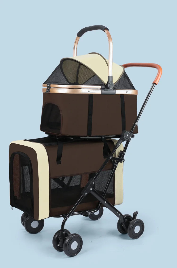 New Multi-layer Pet Strollers Universal for Cats and Dogs Detachable and Detachable Trolley for Pets in Large Space Pet Products