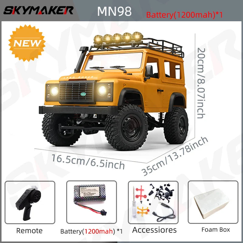 New MN99s MN98 1:12 MN Model RTR Version RC Car 2.4G 4WD RC Rock Crawler Defender Remote Control Car 1/12 RC Truck Cars Toys