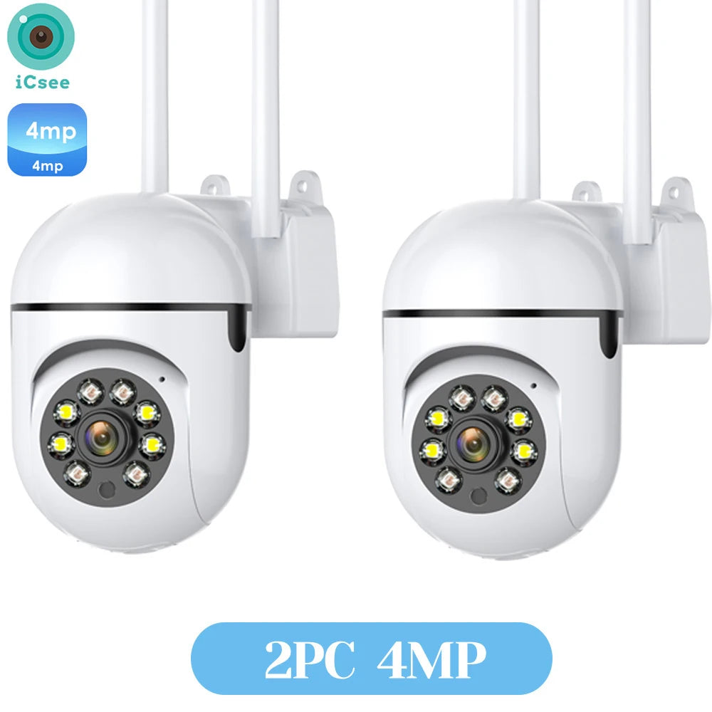 4MP Wifi Camera Outdoors 2K HD Security PTZ IP Camera AI Auto Detect Tracking Indoor Baby Night Color Camera Surveillance ICSee